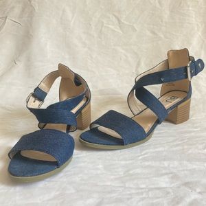 Denim Heeled Sandals